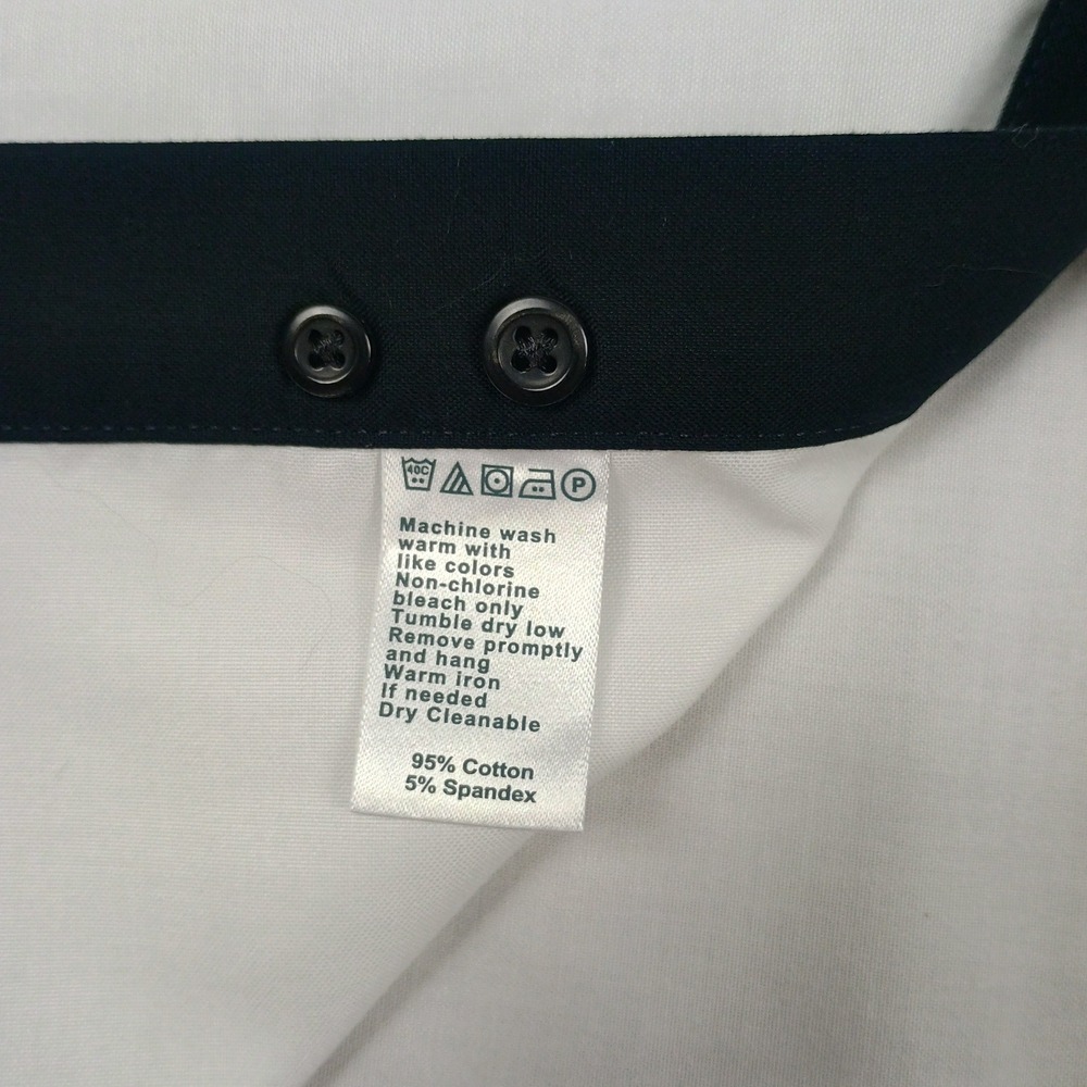 Paul Fredrick Mens White Non-Iron Stretch Dress Shirt 18.5 x 36 Formal Shirt - Picture 4 of 13
